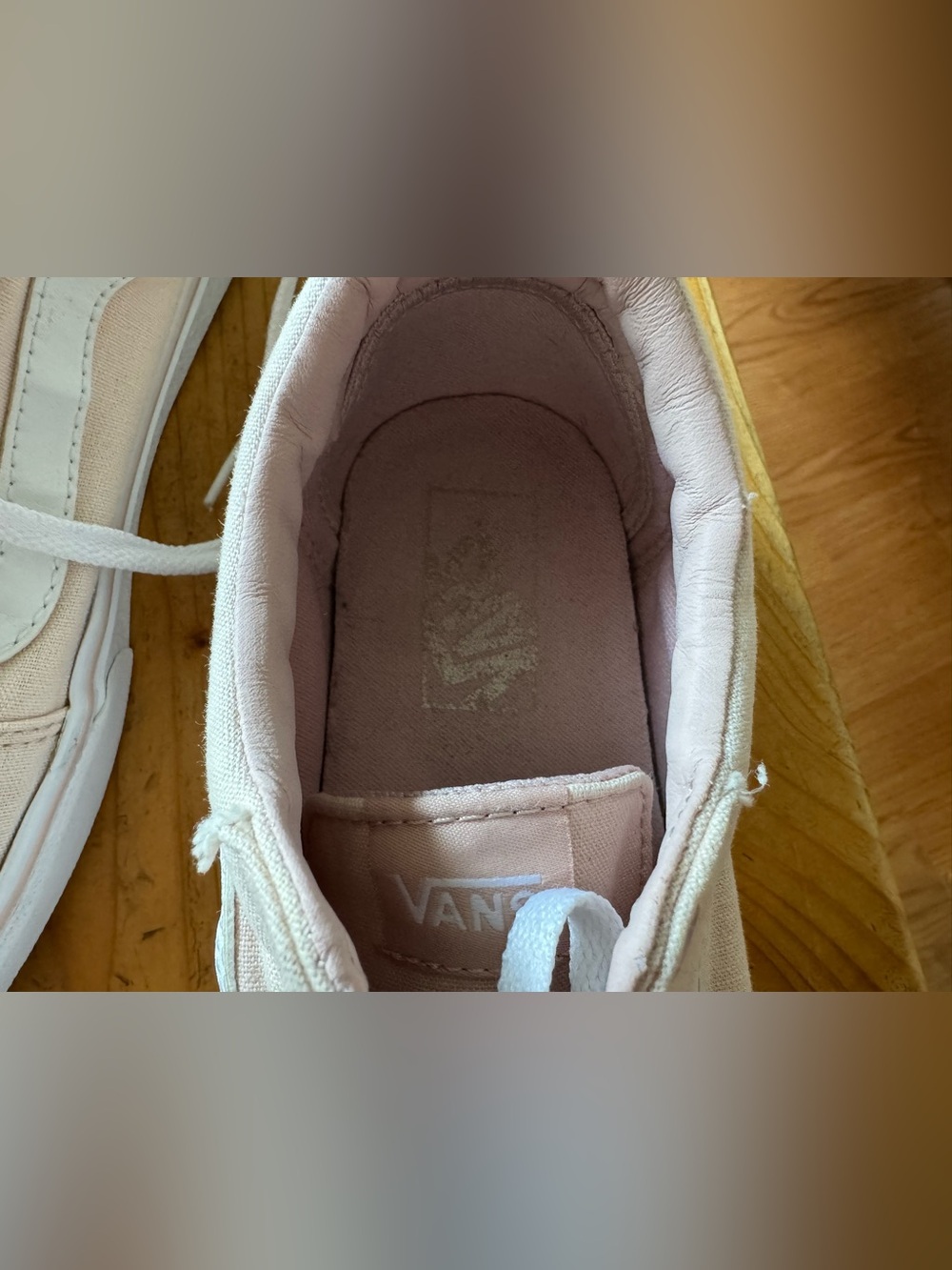 Vans Light Pink and White Canvas Low-Tops - Picture 9 of 13